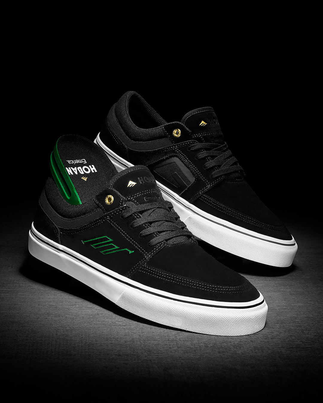 hoban - skate shoes - black/white/gold - emerica