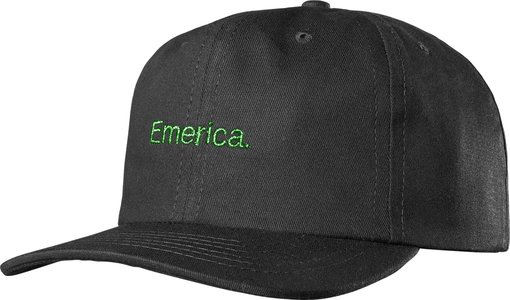 Emerica PURE GOLD DAD HAT BLACK/GREEN / OS Skate Skateboarding Durable