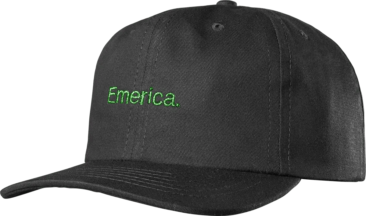 Emerica PURE GOLD DAD HAT BLACK/GREEN / OS Skate Skateboarding Durable